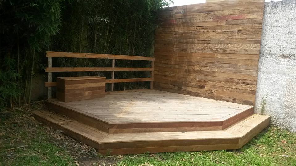 Painel de madeira de demolição peroba rosa